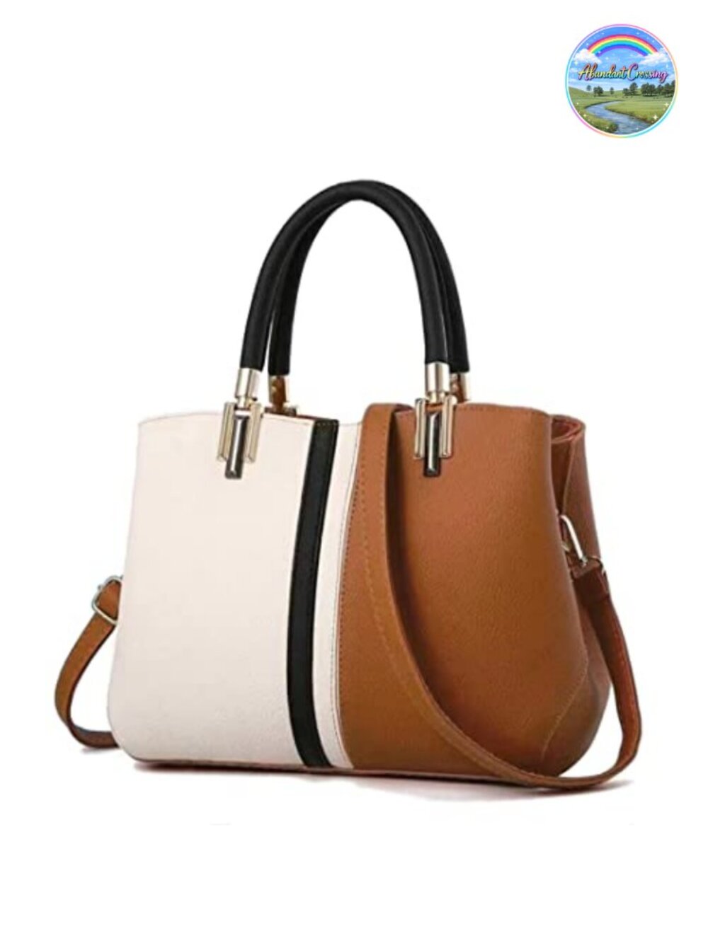 PU Leather Satchel Top Handle Bag Adjustable Strap Zip Tote Purse